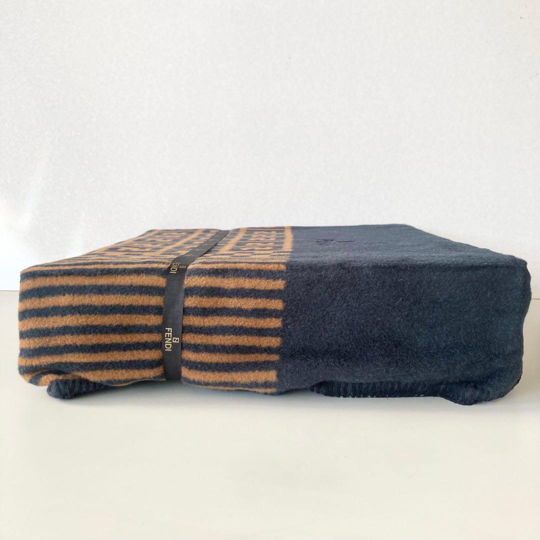 未使用 FENDI フェンディ ズッカ柄 綿毛布 ブランケット140×210