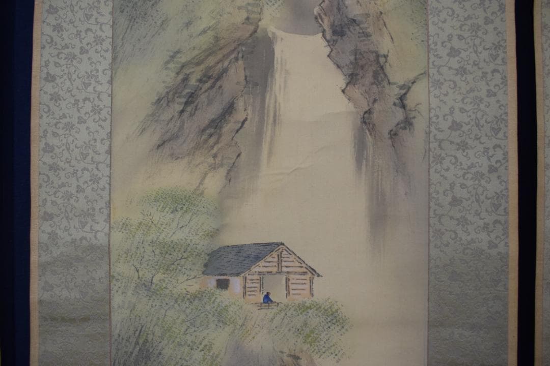 【真作】服部石仙/春夏秋山水図/三幅対/掛軸☆宝船☆Y-989　JM