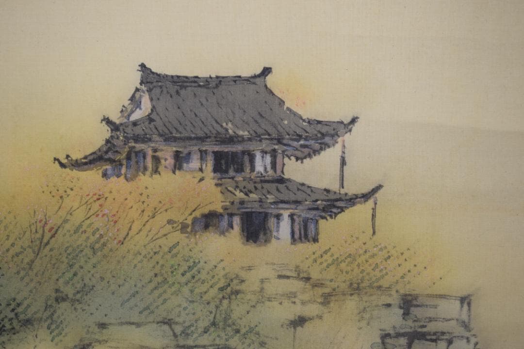 【真作】服部石仙/春夏秋山水図/三幅対/掛軸☆宝船☆Y-989　JM