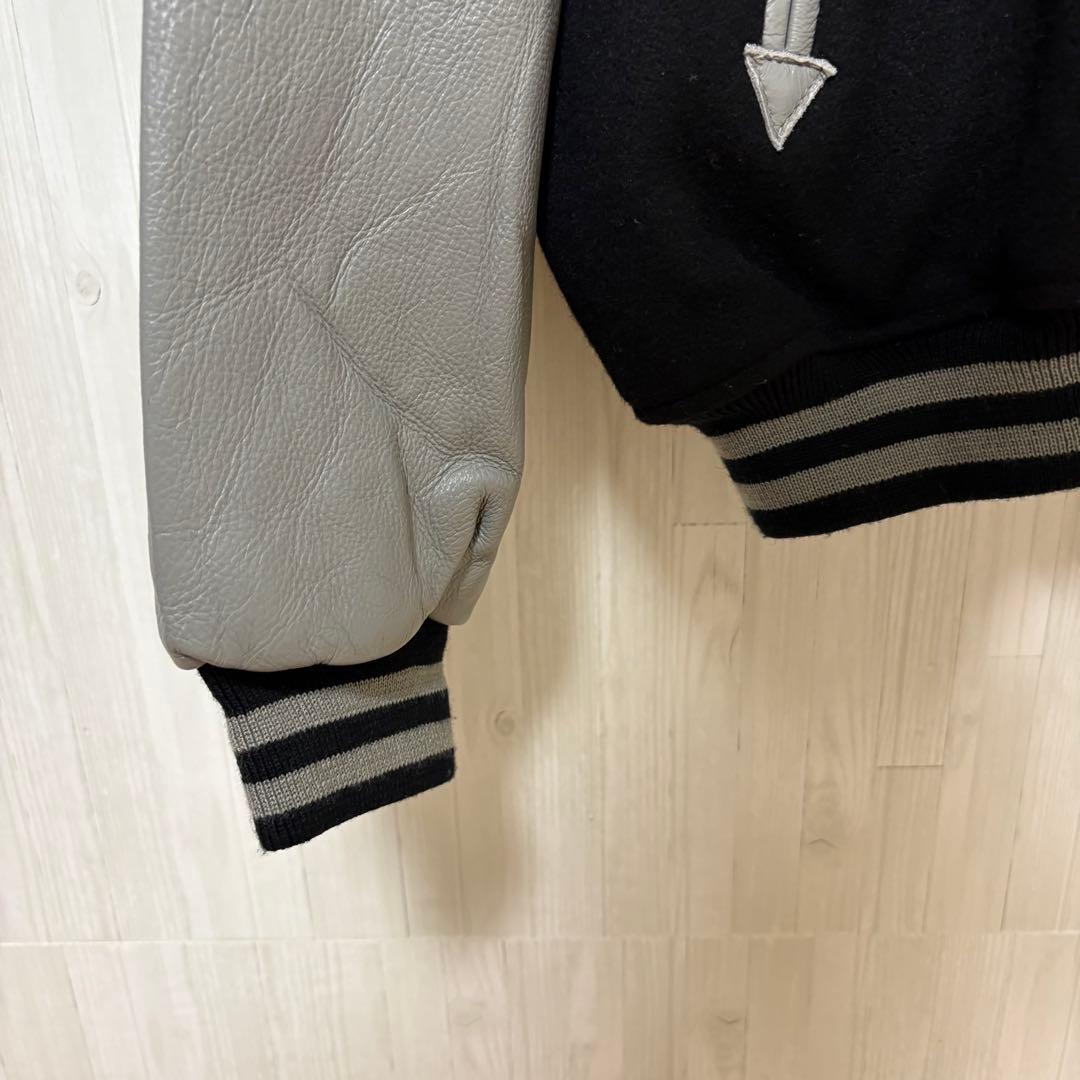 【激レア】90s NPB 12球団ネーム刺繍入り スタジャン レザー ウール