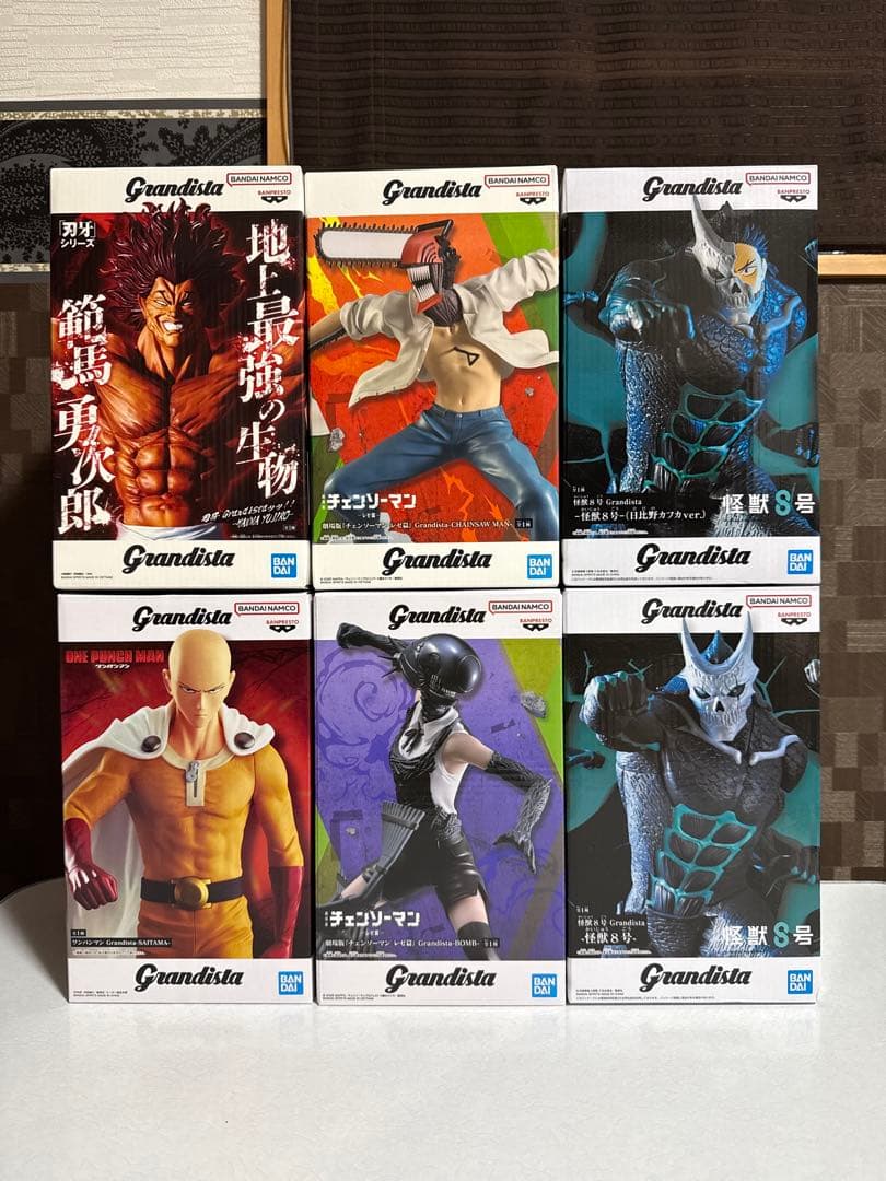 フィギュア ６点(チェンソーマン　ボム　ワンパンマン　範馬勇次郎　怪獣8号)