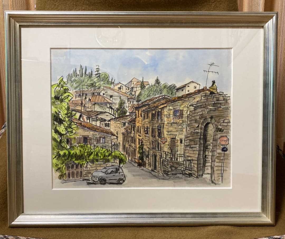 花城康雄　「アッシジの春」　絵画