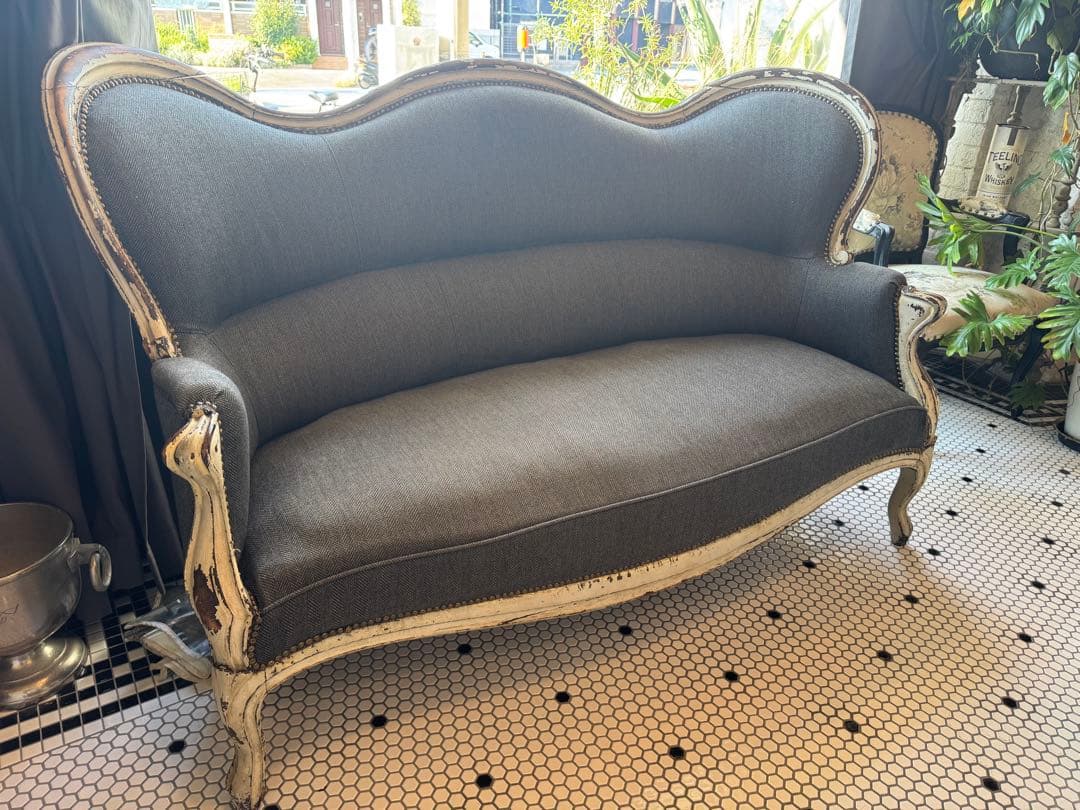 最終値引き クラシックスタイル グレーソファ