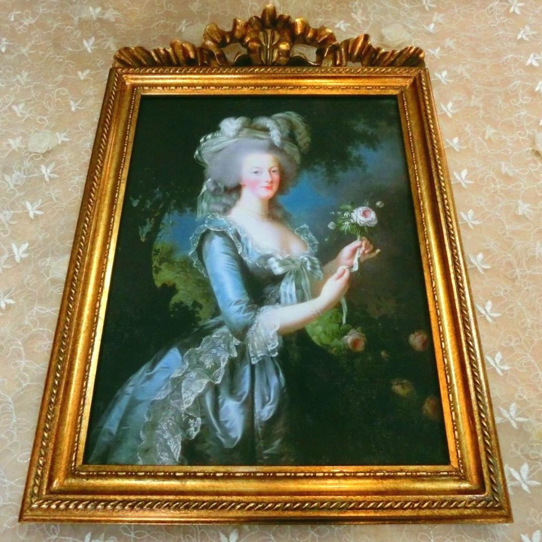 ロココ調　マリーアントワネット額絵103　アンティークゴールド キャンバス印刷