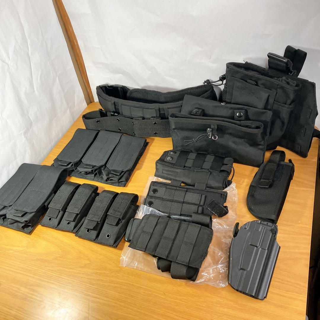 Azarxis サバゲー タクティカルベルト ポーチ多数セット 黒