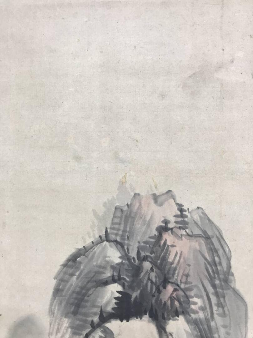 真作/釧雲泉/山水図/夏山烟雨/山家図/掛軸☆宝船☆AH-695