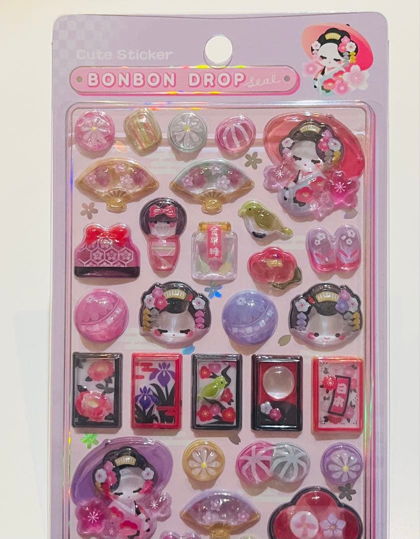 ボンボンドロップシール　和柄　9枚
