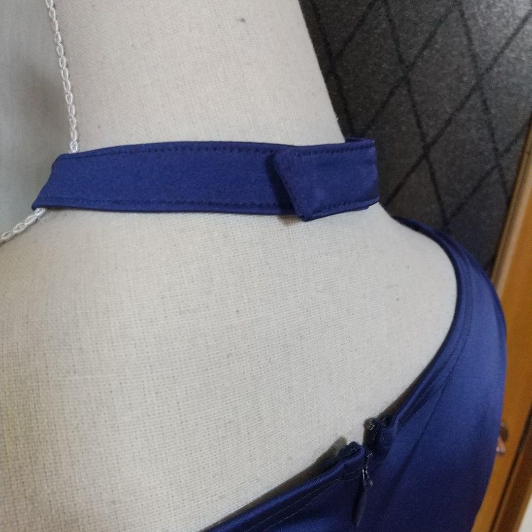 ネイビー 裾サテンドレス サンリーヌ 11号