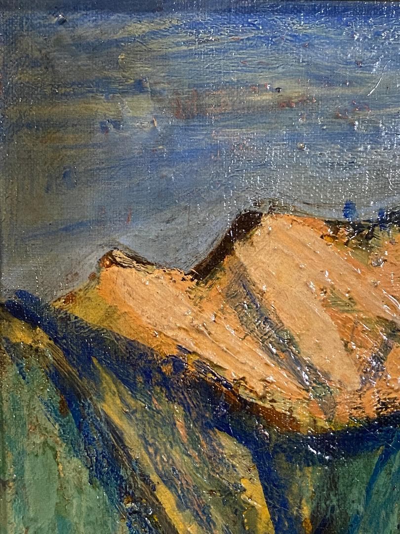 「真作」作者不明　風景画　油彩画　額装　サイン有り　F6号