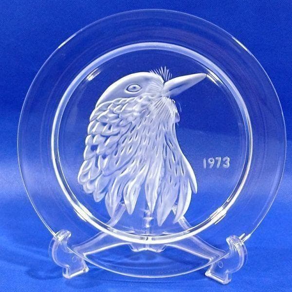ラリック カケス（鳥） クリスタルガラス イヤープレート フランス アンティーク