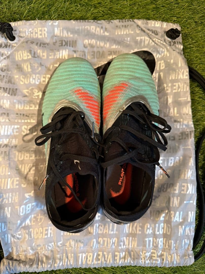 Nikeサッカーシューズグリーンオレンジファントム6LOWエリートAG-PRO