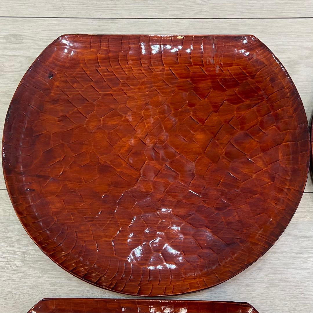 讃岐彫　膳　盆　半月　木製　5枚セット