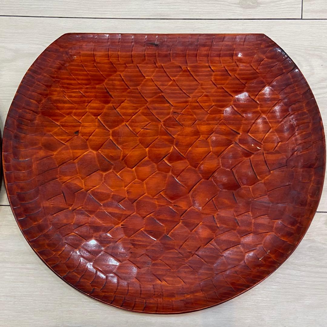 讃岐彫　膳　盆　半月　木製　5枚セット