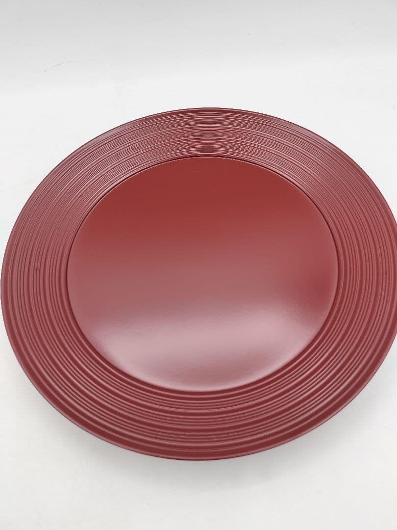 c905 銘々皿 臨済寺型 朱色　10枚セット　木箱 茶道具 古物