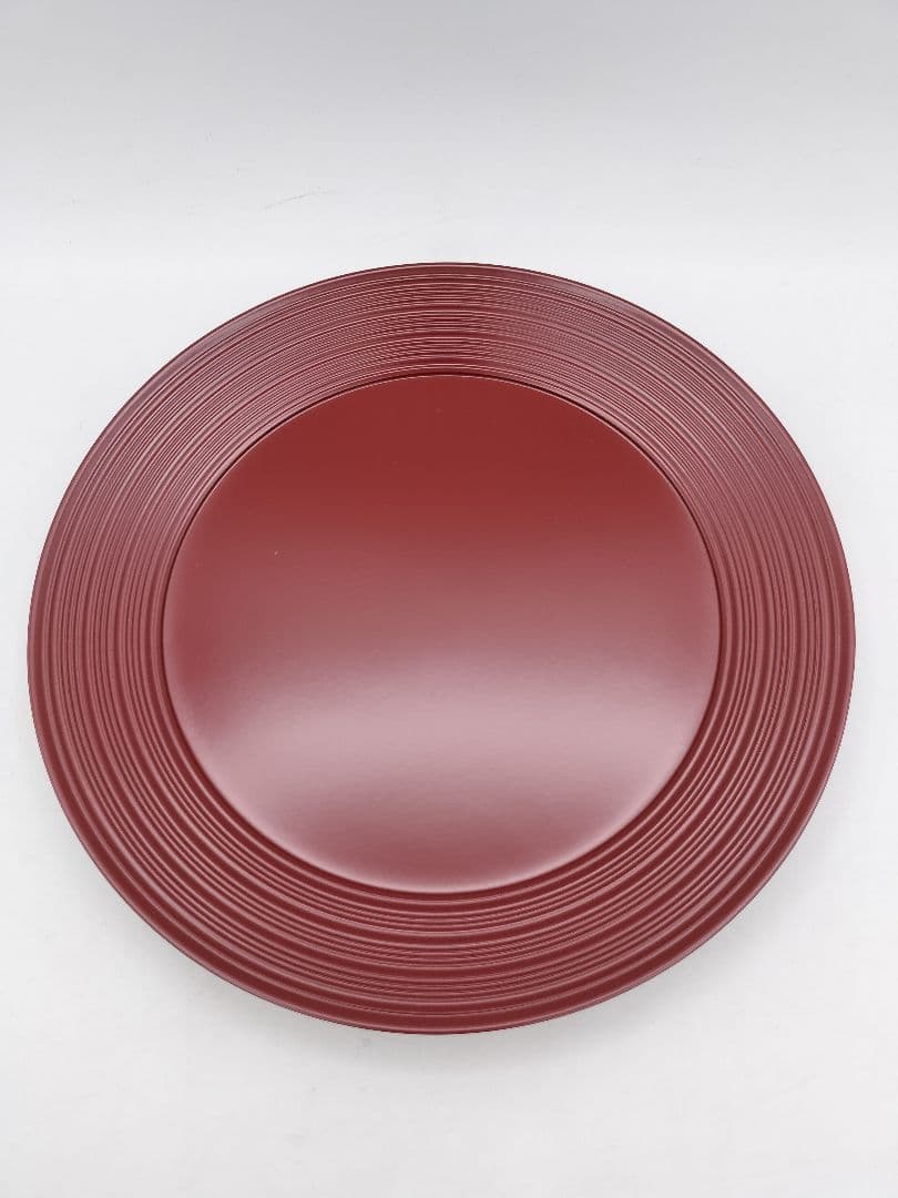 c905 銘々皿 臨済寺型 朱色　10枚セット　木箱 茶道具 古物