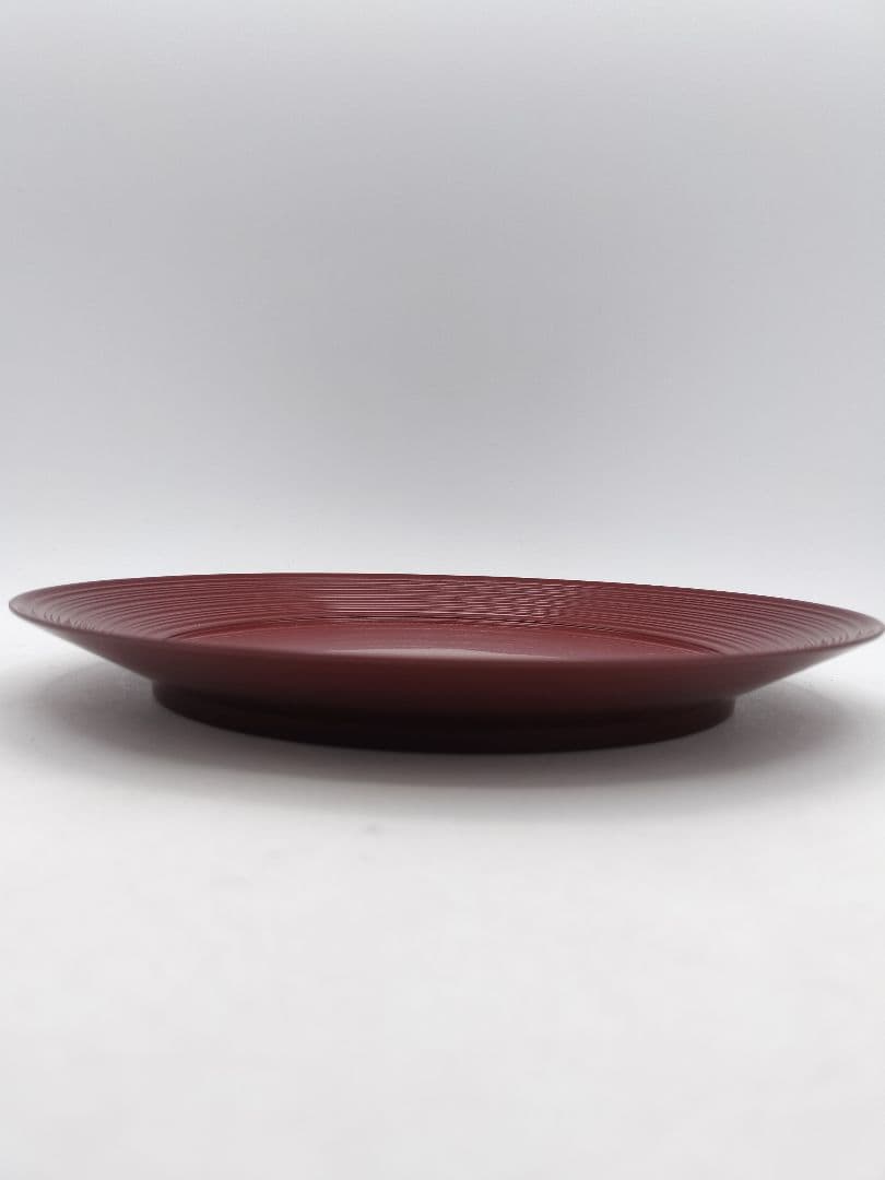 c905 銘々皿 臨済寺型 朱色　10枚セット　木箱 茶道具 古物