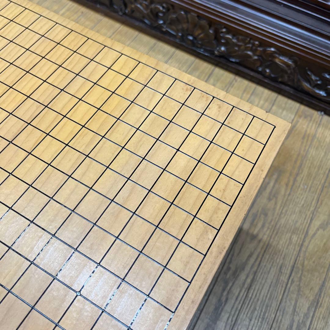 高級　囲碁盤　石、へそ、カバー付き