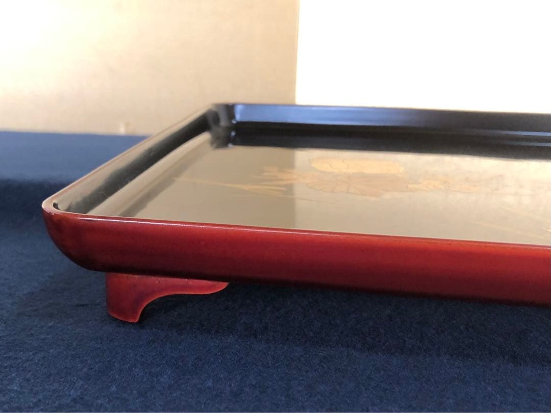 《レ》研ぎ出し蒔絵 青貝 脚付 会席膳5客 木製漆器 木箱　260128く2