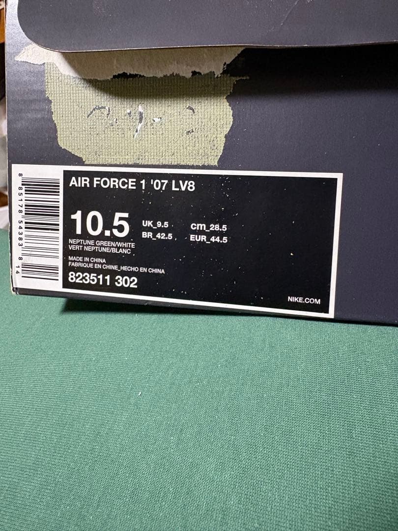 シューズ(男性用) NIKE AIRFORCE1 '07LV8 GREEN/WHITE US10.5