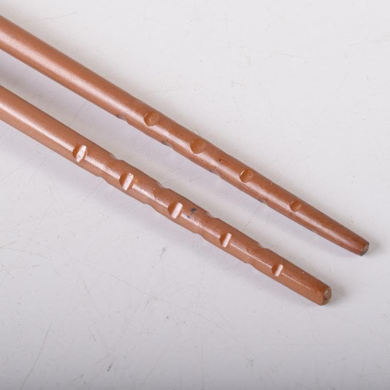 金工師　木村清五郎作　桐実頭飾火箸　共布共箱　V　7439