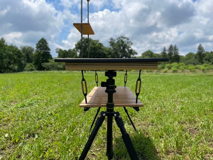 自作ミルポッドテーブル トライポッドテーブル キャンプBGO