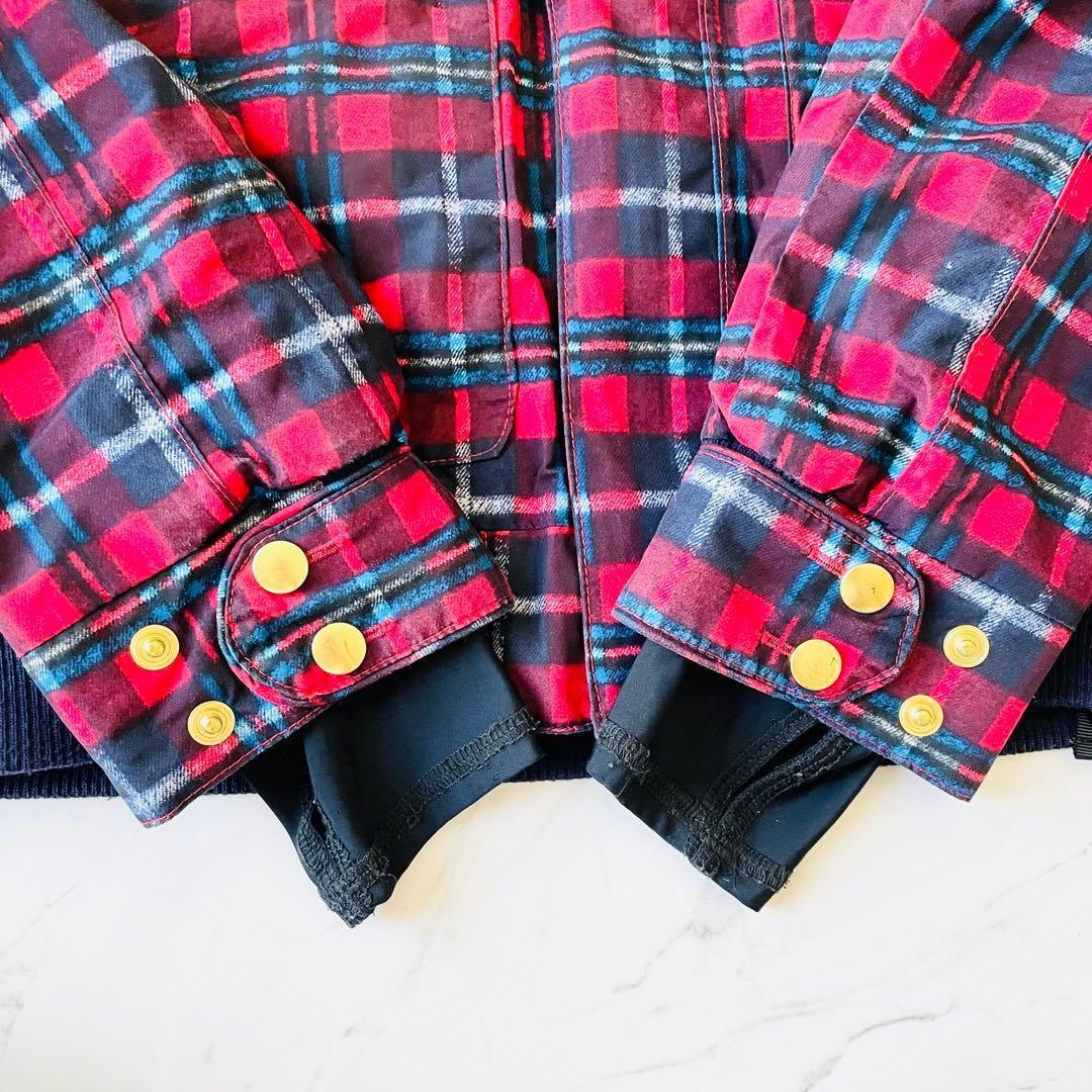 4340 バートン スノボウェア ジャケット チェック柄 ポーチ付き ダッフル風