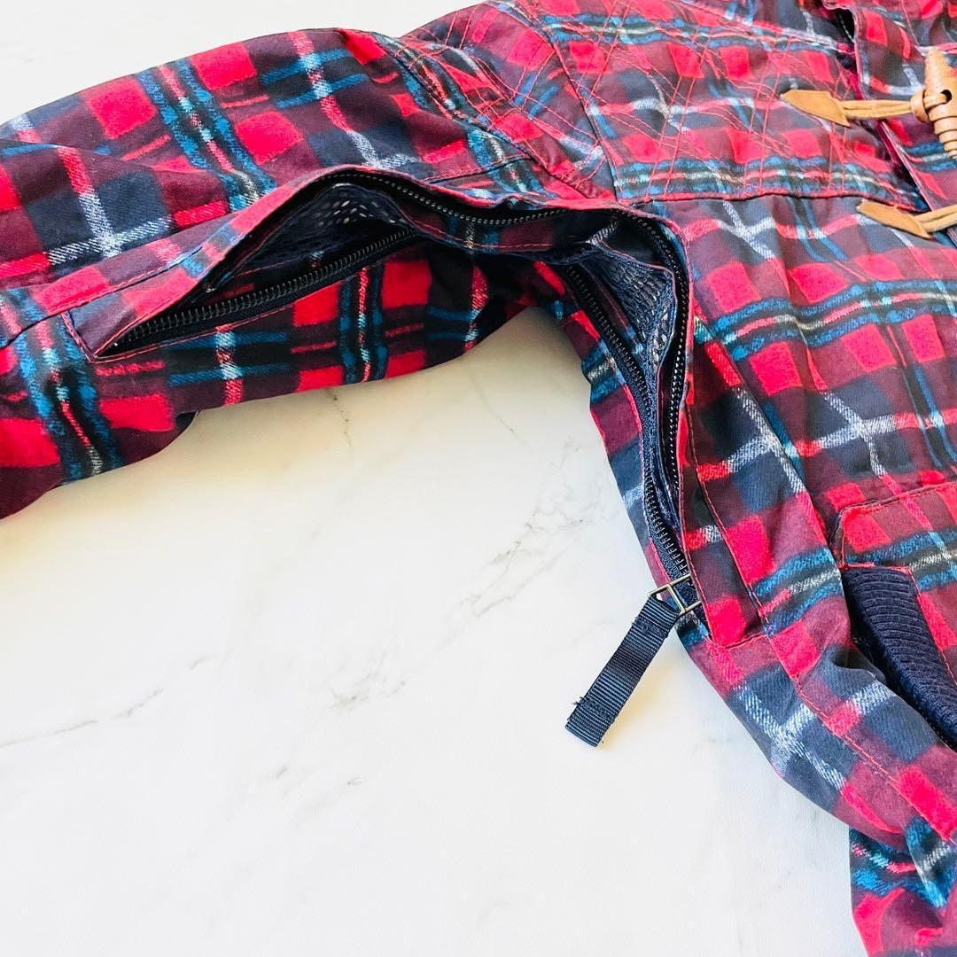 4340 バートン スノボウェア ジャケット チェック柄 ポーチ付き ダッフル風