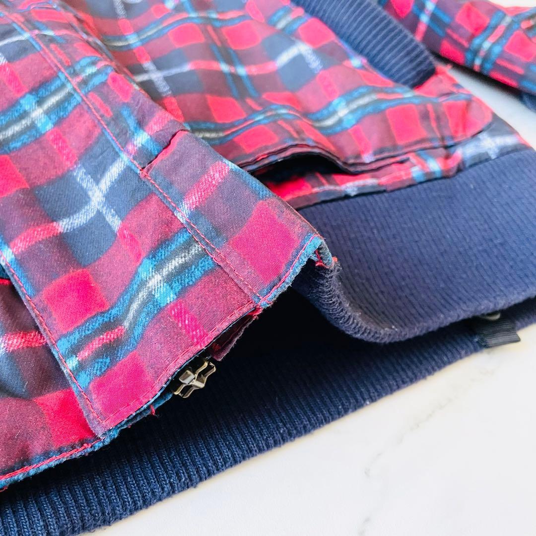 4340 バートン スノボウェア ジャケット チェック柄 ポーチ付き ダッフル風