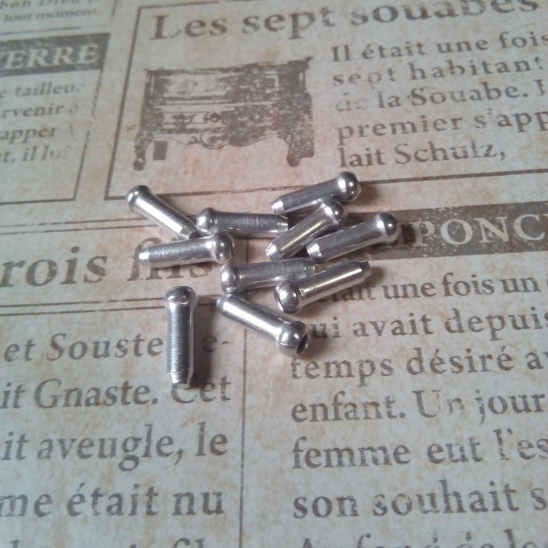 ノーブランド 10個 アルミ ブレーキインナーワイヤーキャップ シルバー