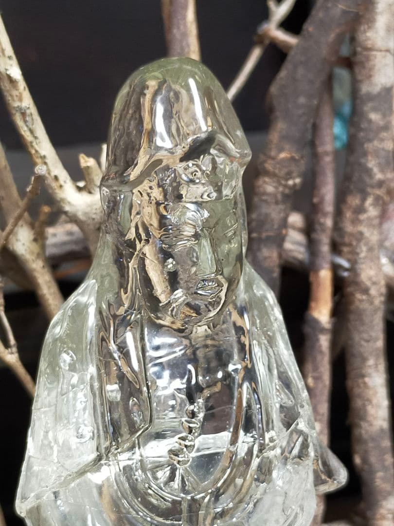 ♥値下げ♥　珍品　硝石製　観音像　３５９ｇ　観音様　観音菩薩　仏像　骨董　水晶風