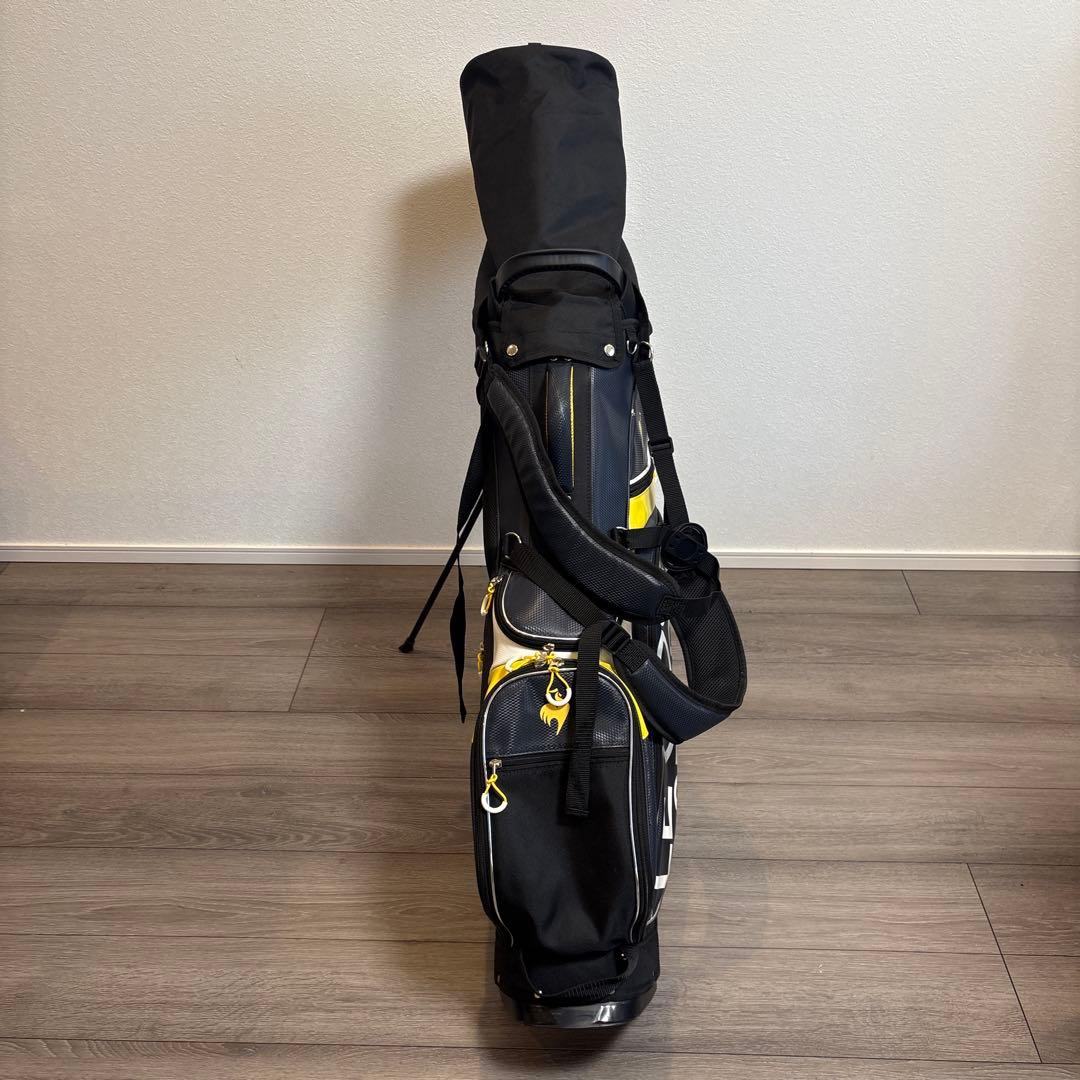 【LE COQ SPORTIF】キャディバッグ 黒×黄色 スタンド式 軽量モデル