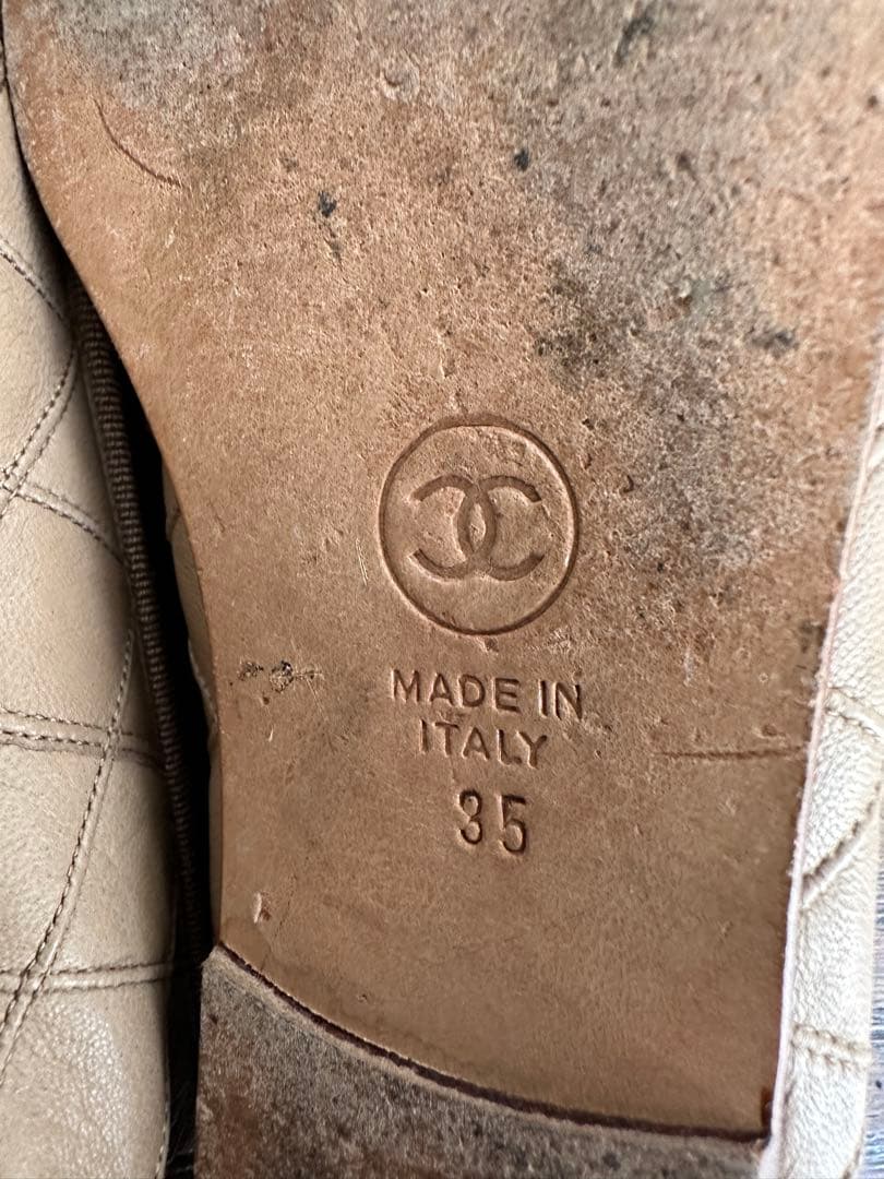 希少 CHANEL シャネル マトラッセ バレエシューズ 35 ベージュ