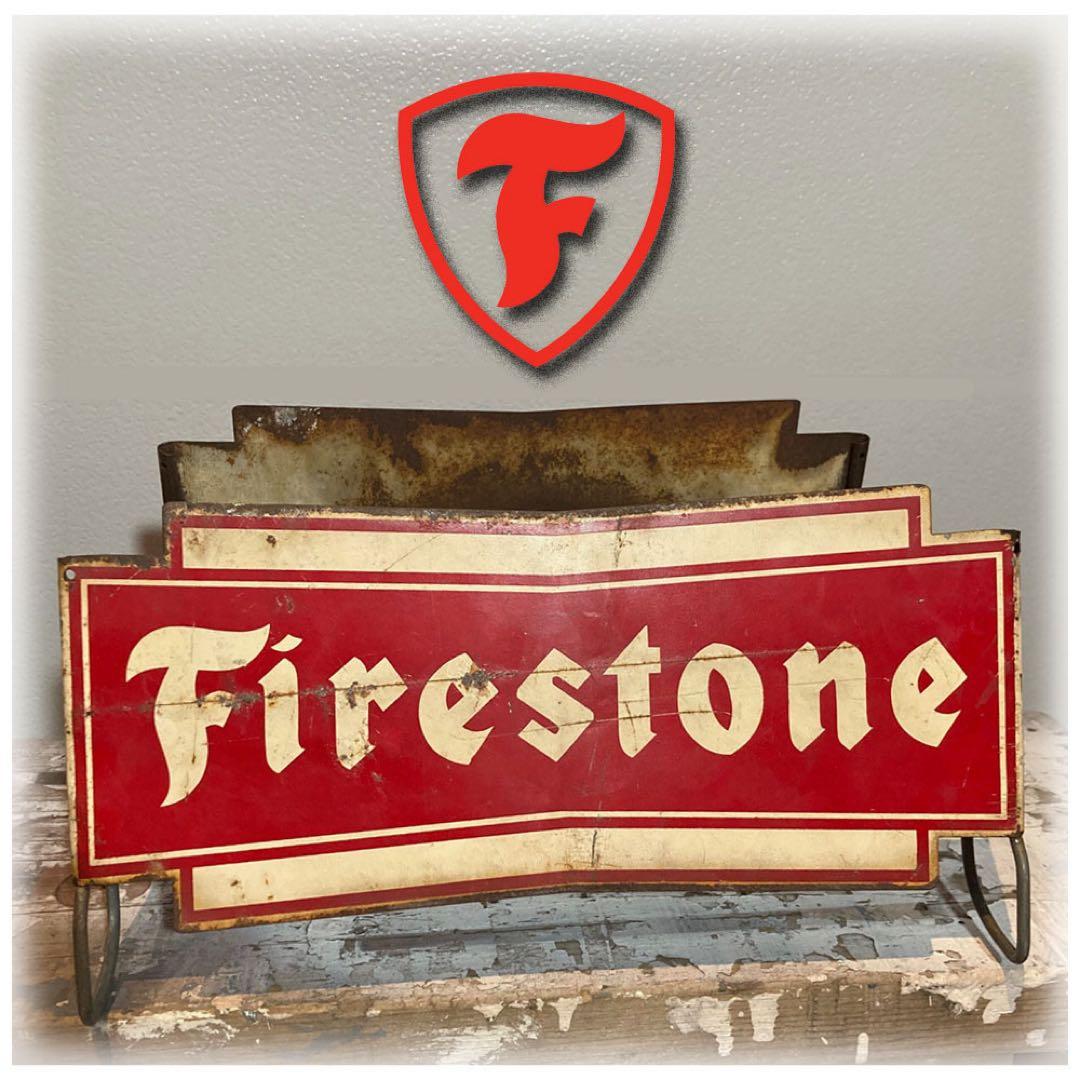 アンティーク雑貨 Vintage 1950s Firestone Tire Sign Stand