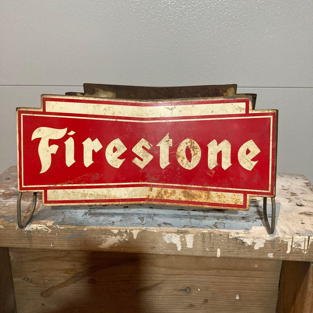 アンティーク雑貨 Vintage 1950s Firestone Tire Sign Stand