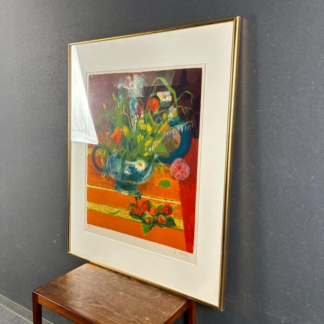 【最終値下げ】コロン V.Collomb「紅茶わかしとひなげし」リトグラフ