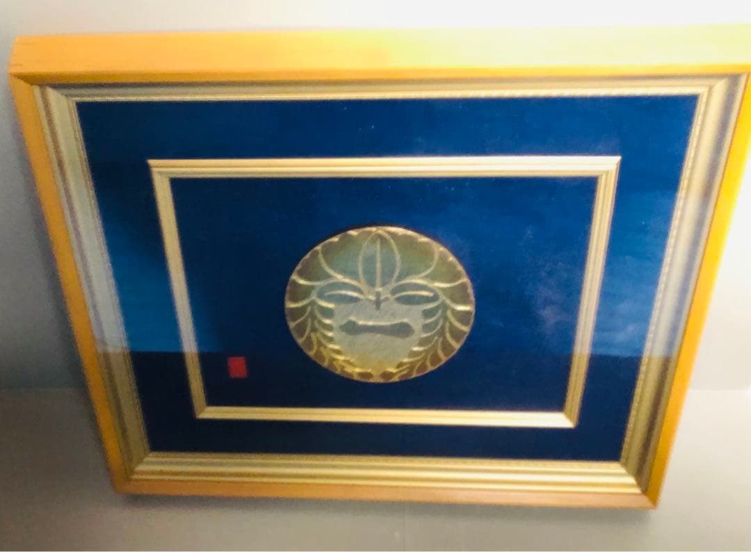 高岡美術銅器　家紋　飾り　額付