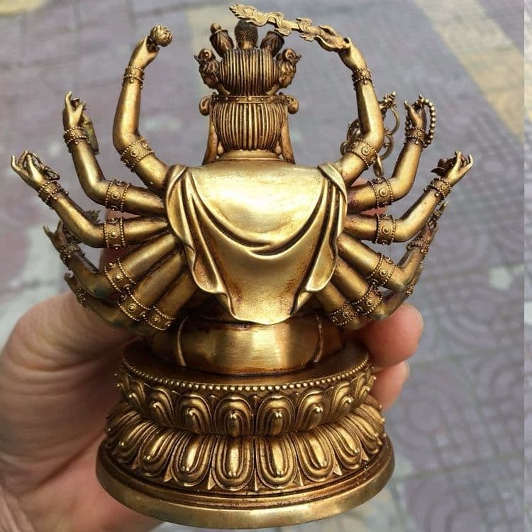 仏教美術 仏像 準提母菩薩仏像 十八臂仏母 仏堂供仏 彫刻 置物 開運風水銅製