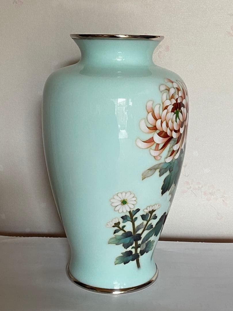 ♦安藤七宝 菊花文様 瓶 壺 花瓶 七宝焼 美術品 工芸品 コレクション 骨董品