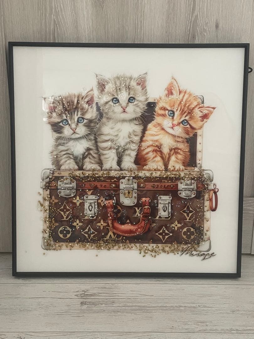 猫のアクリル画 トランクデザイン