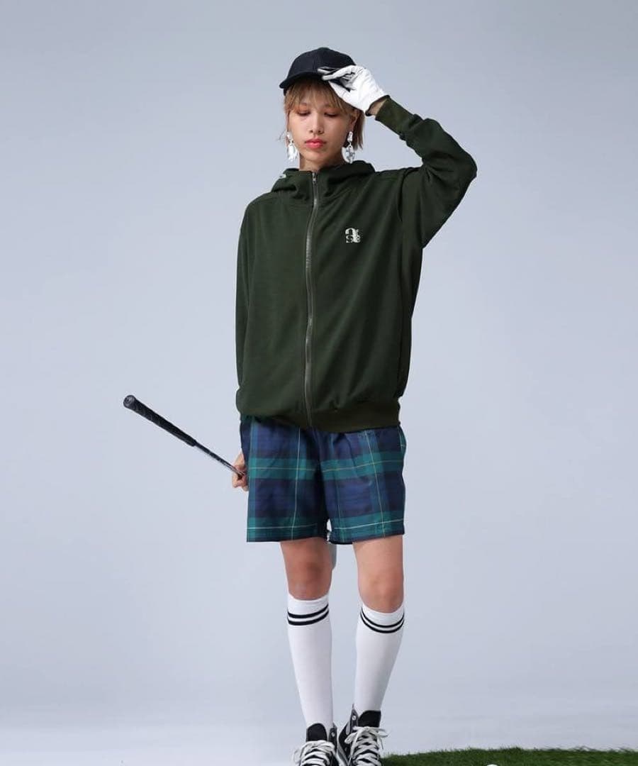 STCH antiqua ゴルフウェア 刺繍ロゴジップフーディー パーカー