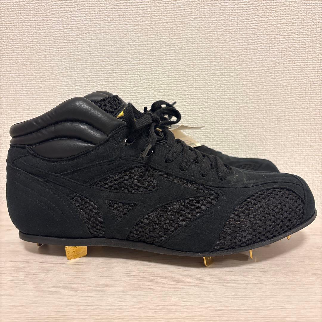 ミズノプロ ヌバックスパイク スエード生地ミドルカバー 黒 Mizuno Pro