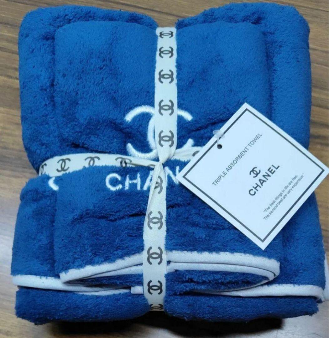 ♥CHANELシャネル　海外ノベルティ バスタオル、フェイスタオルの2枚セット♥