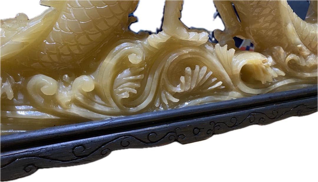 特大！縁起物　龍　天然石　彫刻　風水　開運