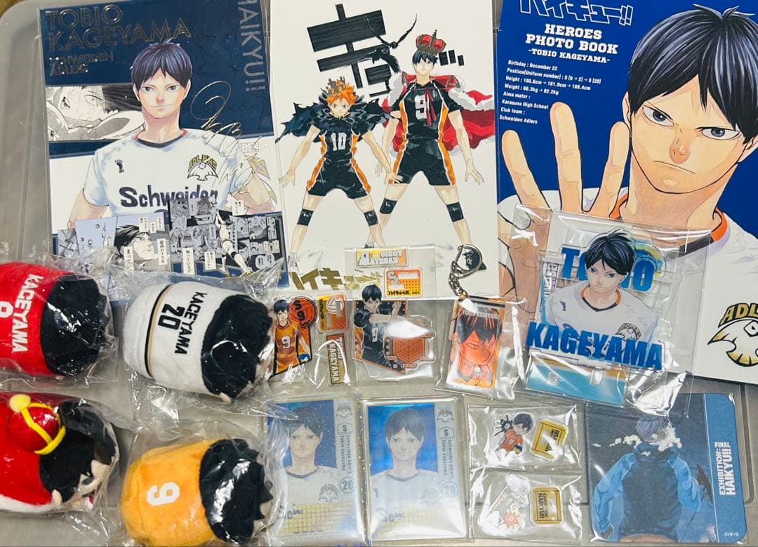 ハイキュー影山飛雄 原作絵 缶バッジ ポストカード アクリルスタンド のるキャラ