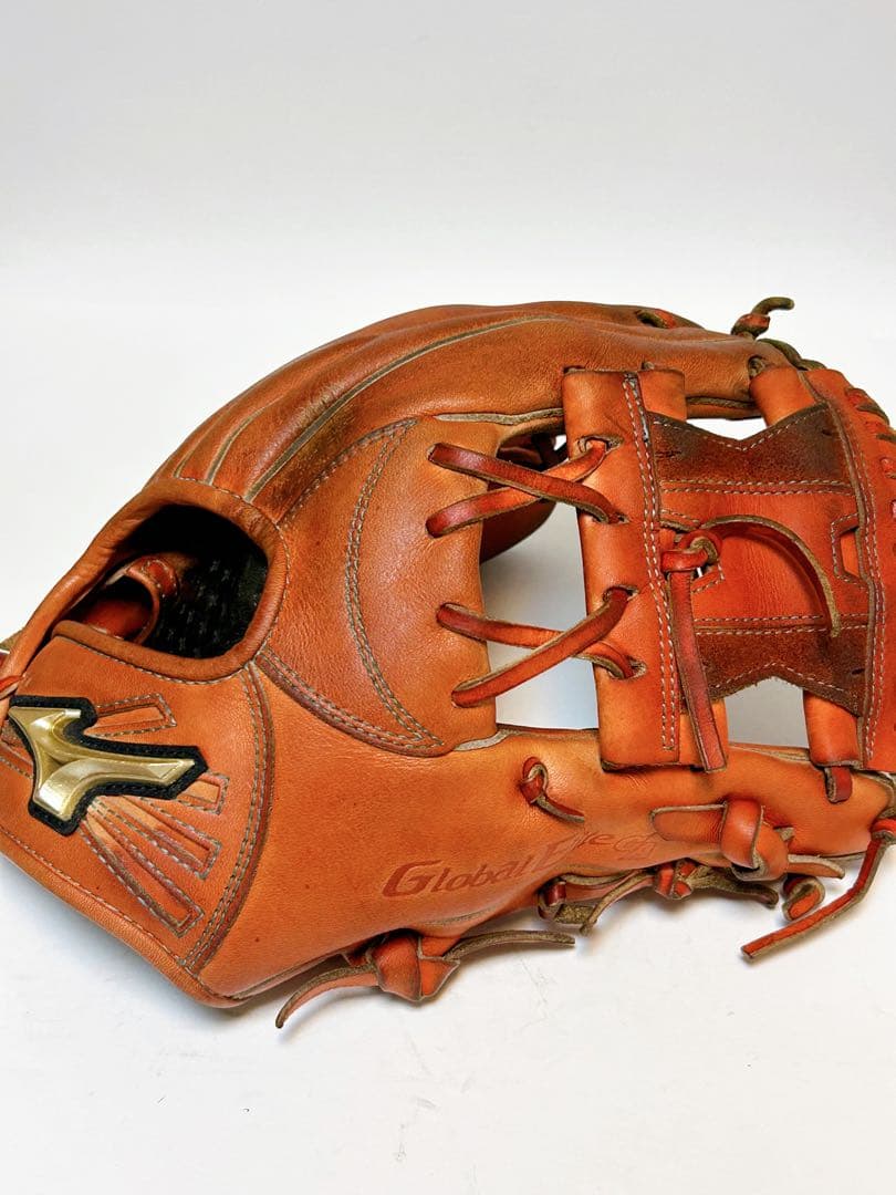 Mizuno グローバルエリート 軟式グローブ オレンジ