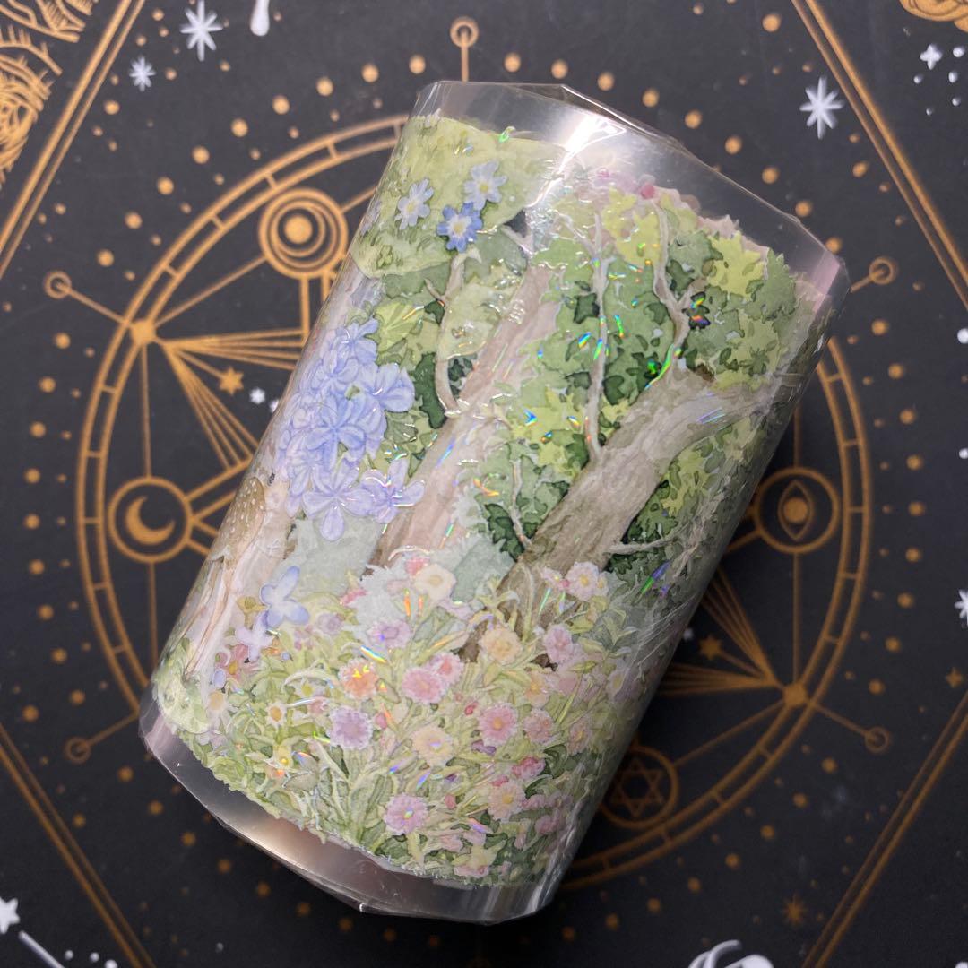 【I1】海外　10m巻　貝殻光マスキングテープ　人物系/お花系/装飾背景系