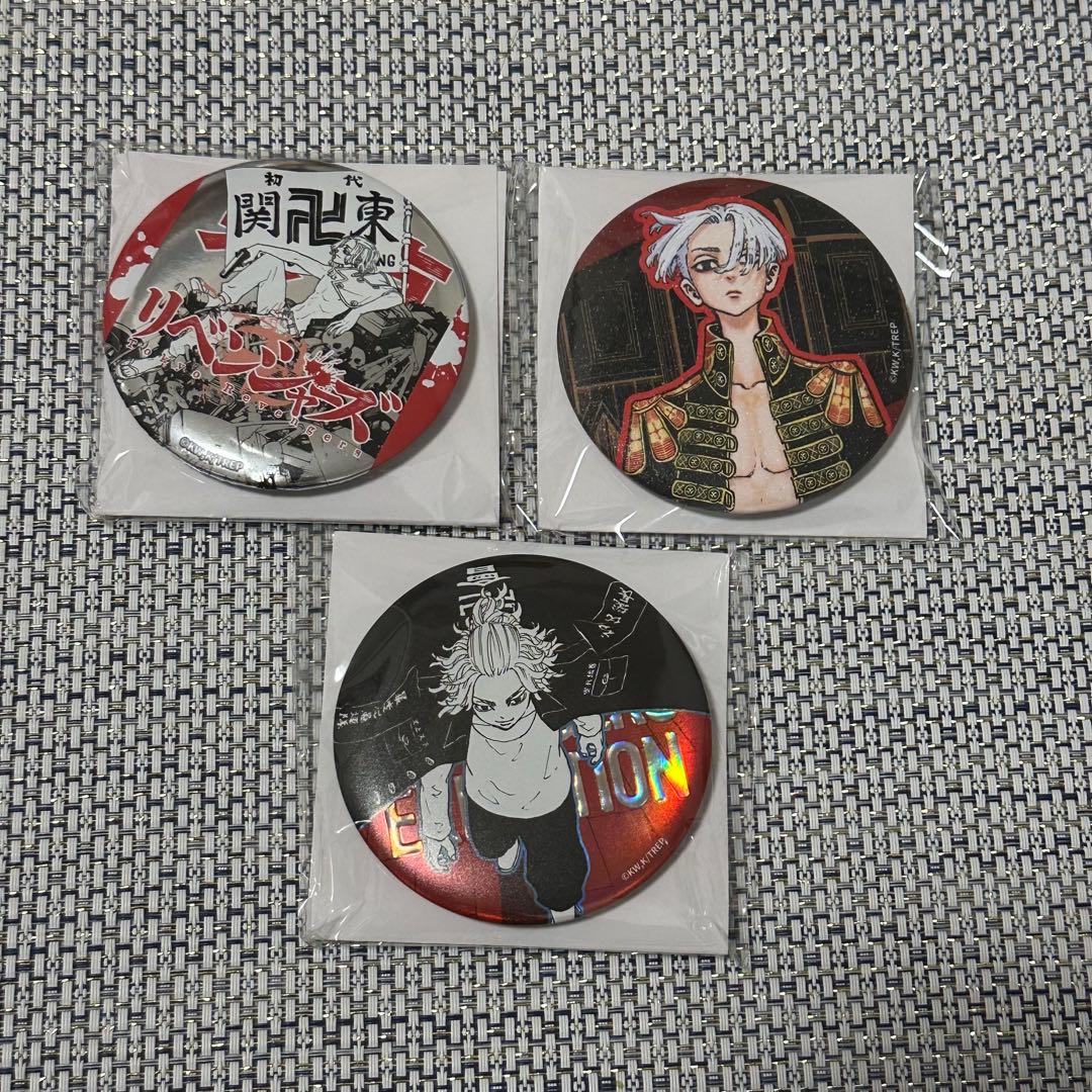 台湾　東京リベンジャーズ　水玉　カラー　銀面　缶バッジ　佐野万次郎　3点セット