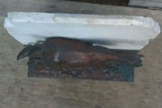 馬　置物　作家　銅製　大理石　1936年アンティーク　オブジェ　ハギ10