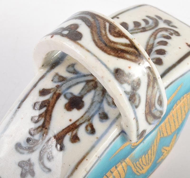 茶道具　九谷焼　中村梅山作　香合　共箱　M　R4915