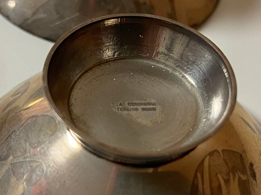 ELA DENMARK STERLING 925S 七宝焼き 盃 5個 シルバー